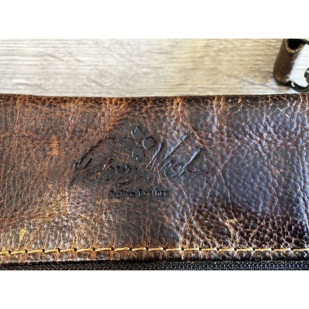 Patricia Nash Crossbody Bag Purse Italian Leather Chestnut Brown